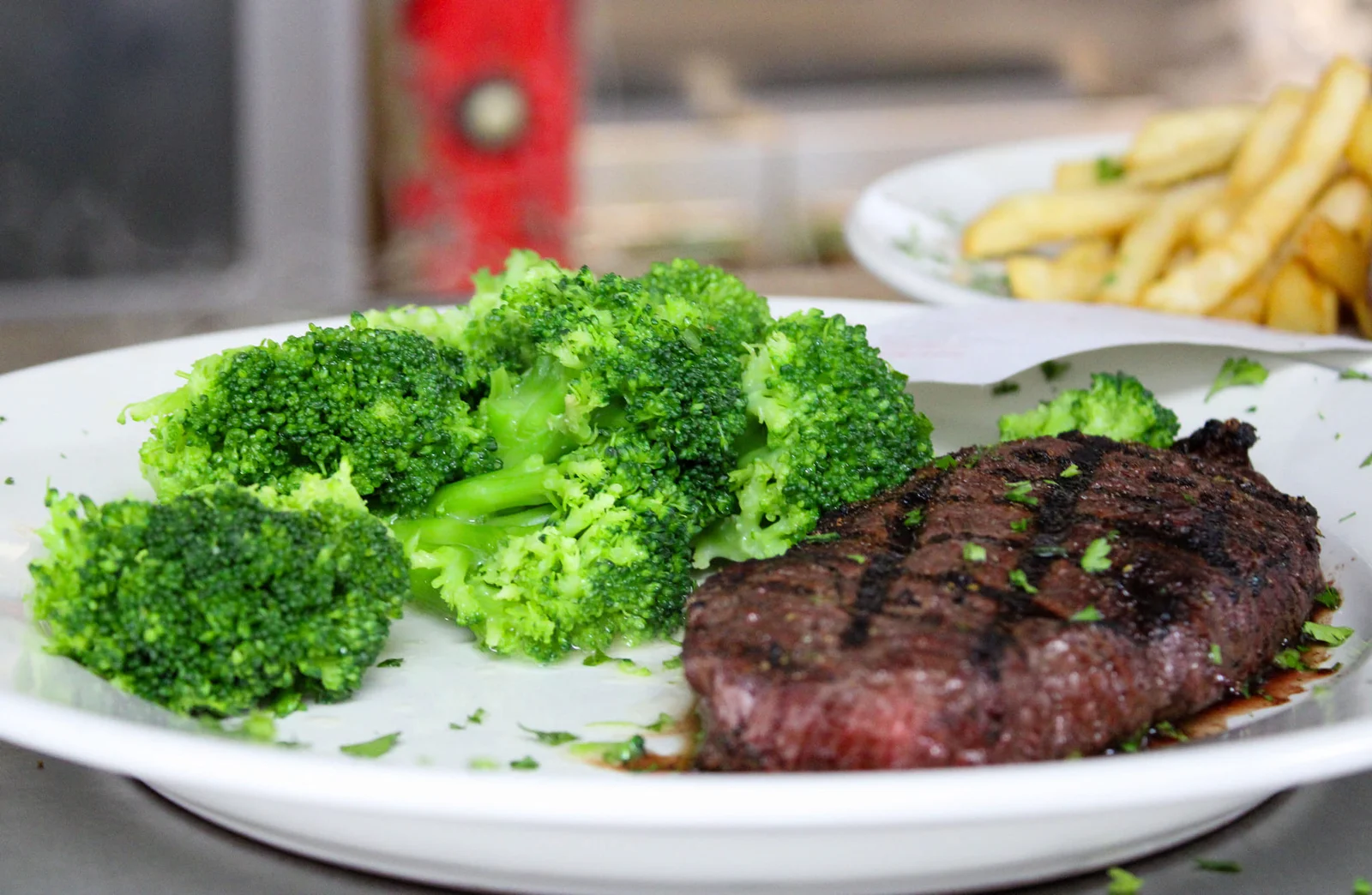 Grilled Angus sirloin with sides