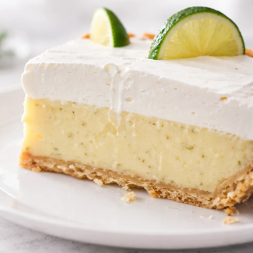Slice of key lime pie
